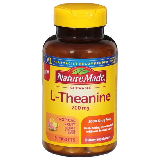 Nature Made Tropical Fruit L-Theanine Dietary Supplement (50 ct)