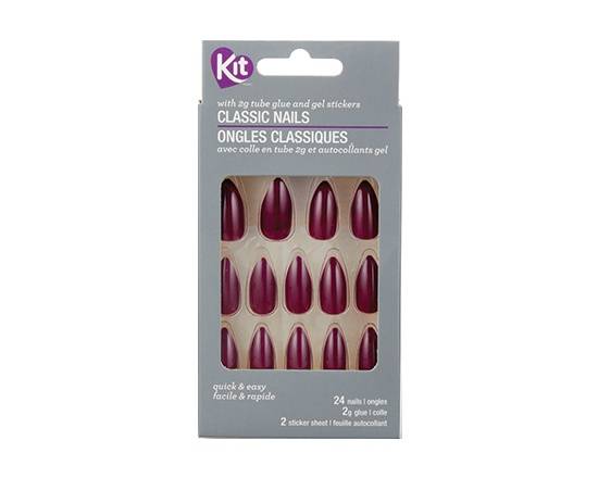 Kit Classic Nails With Glue & Gel Stickers (24 ct)