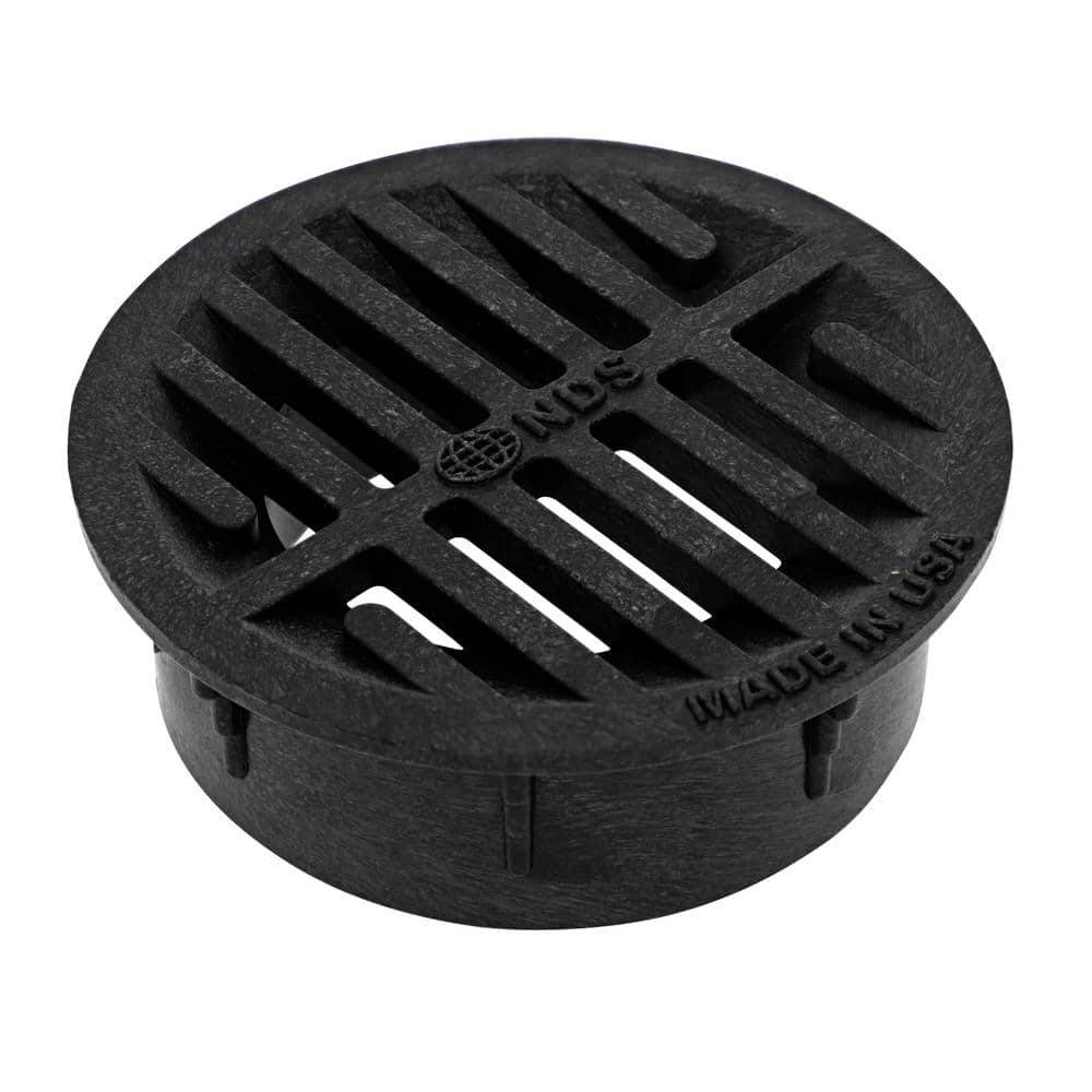 Nds 3 In. - 4 In. Plastic Round Drainage Grate In Black