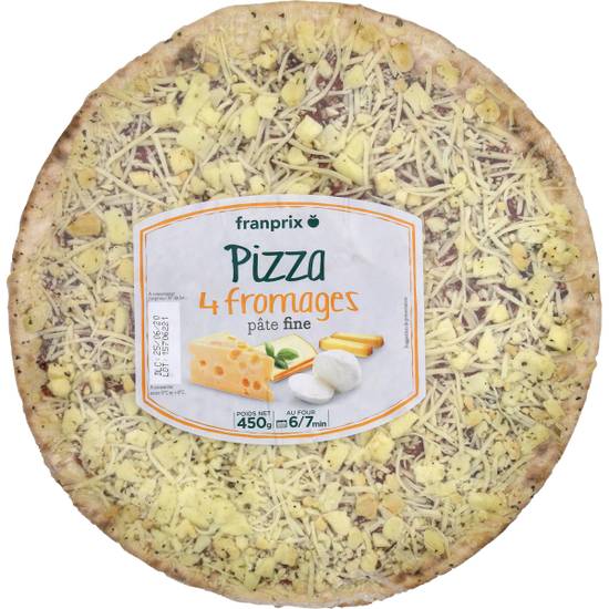 Pizza 4 fromages pâte fine franprix 450g