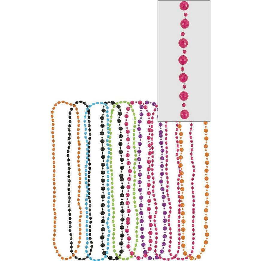 Multicolor 80s Bead Necklaces 10ct