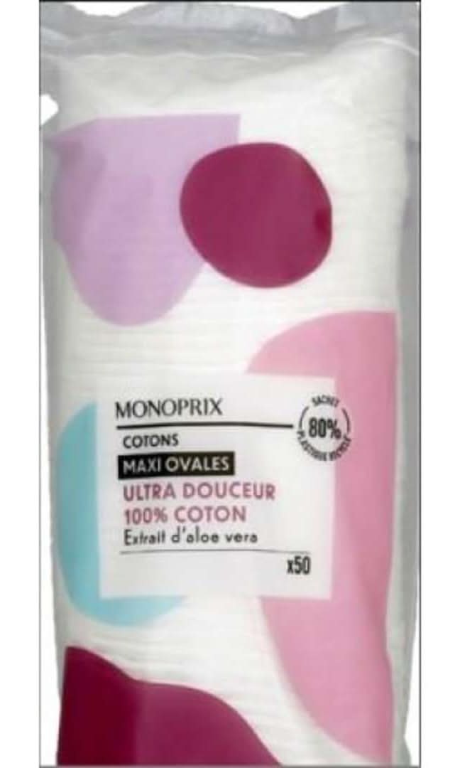 Monoprix - Cotons ultra douceur à l'extrait d'aloe vera, Maxi Ovale (50)