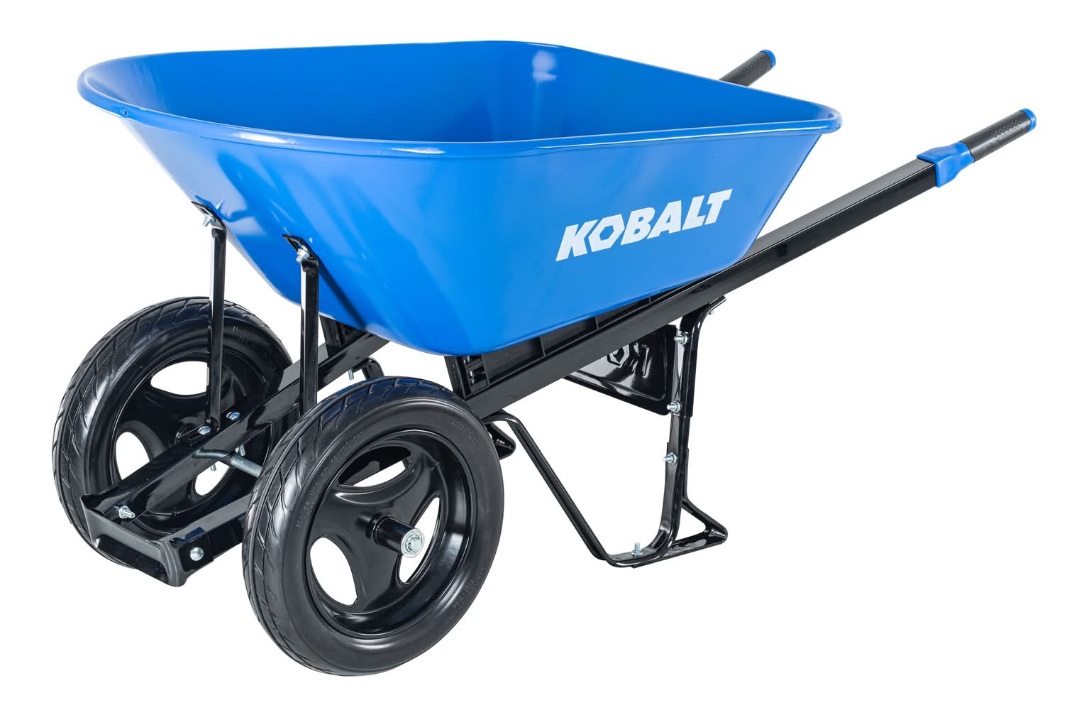 Kobalt 7-cu ft 2 Wheel Steel Push Wheelbarrow Flat-Free Tire