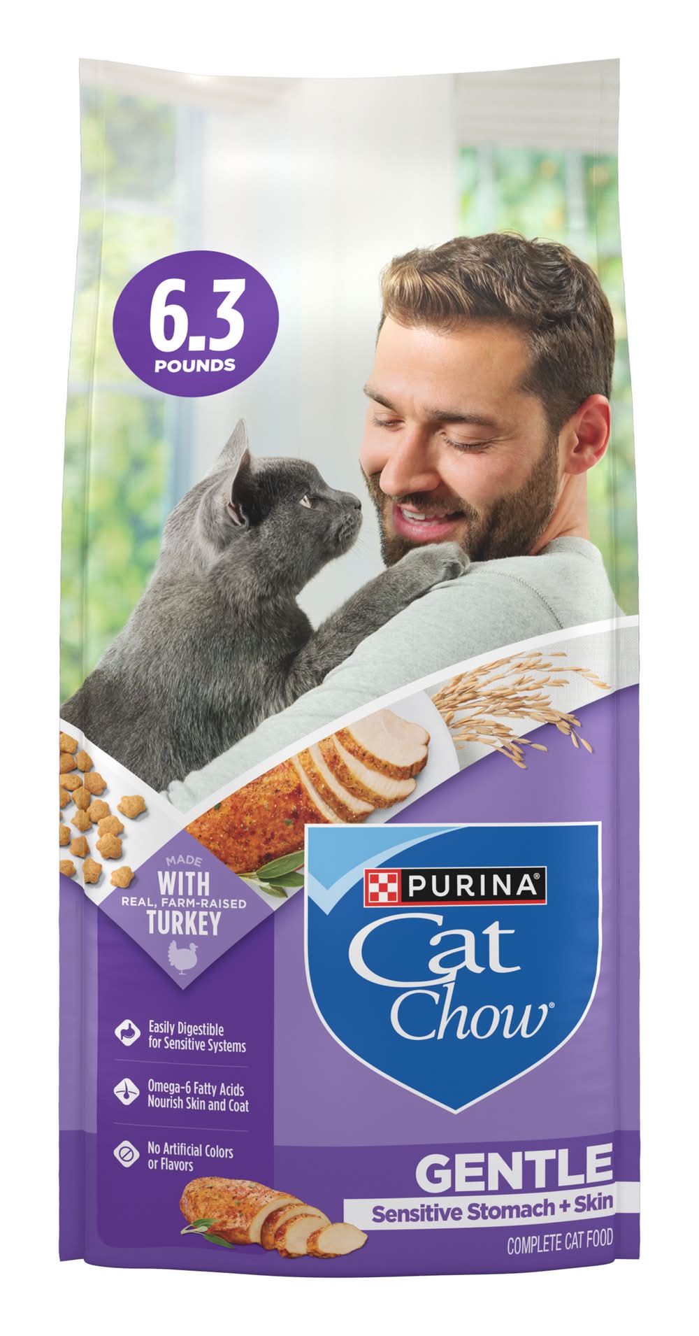 Purina Cat Chow Gentle Sensitive Stomach + Skin Adult Cat Food (6.3 lbs)