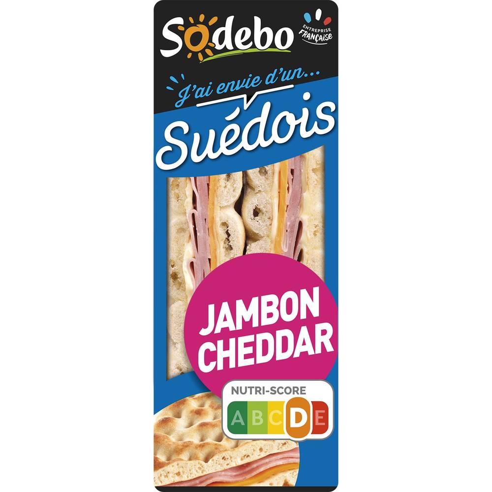 Sodebo - Sandwich suédois jambon cheddar (2 pièces)