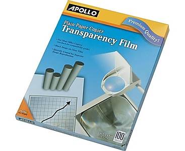 Apollo Uncoated Transparency Film, 8.5 x 11, 100/Box (PP100CE)