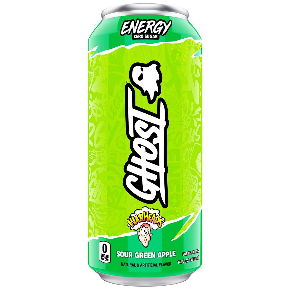 Ghost Warheads Energy Drink (12 pack, 16 fl oz) (sour green apple)