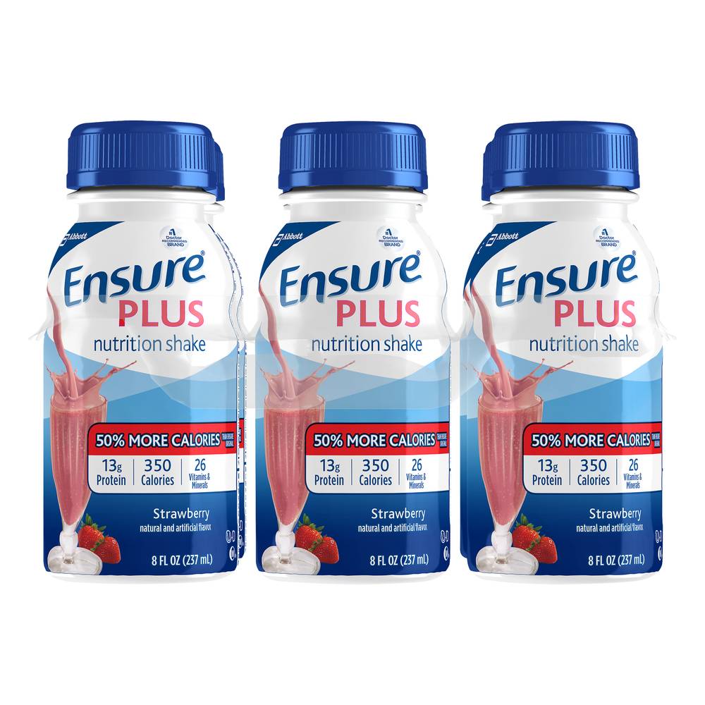 Ensure Plus Strawberry Nutrition Shake (6 ct, 8 fl oz)