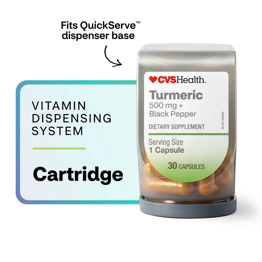 CVS Health QuickServe Turmeric + Black Pepper Capsule Cartridge, 30 CT