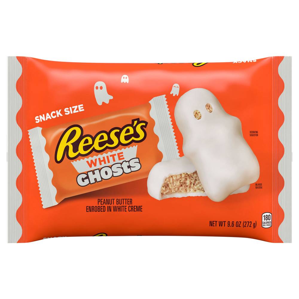 Reese's White Ghosts Snack Candy, Peanut Butter-Enrobed In White Creme (9.6 oz)