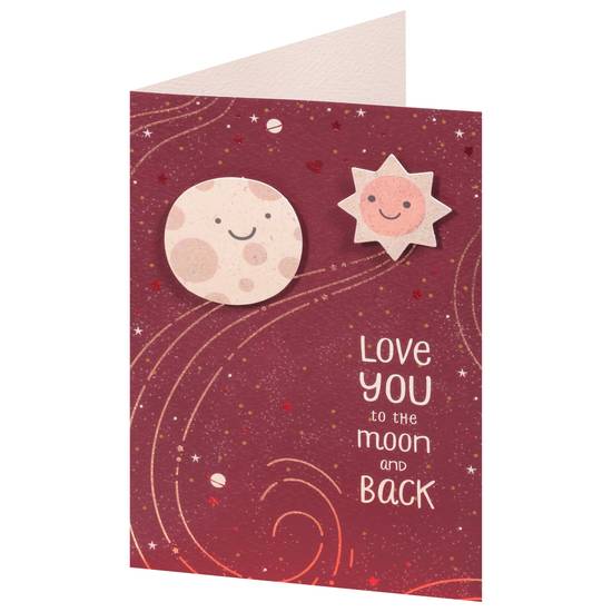 American Greetings Moon and Stars Valentine Greeting Card