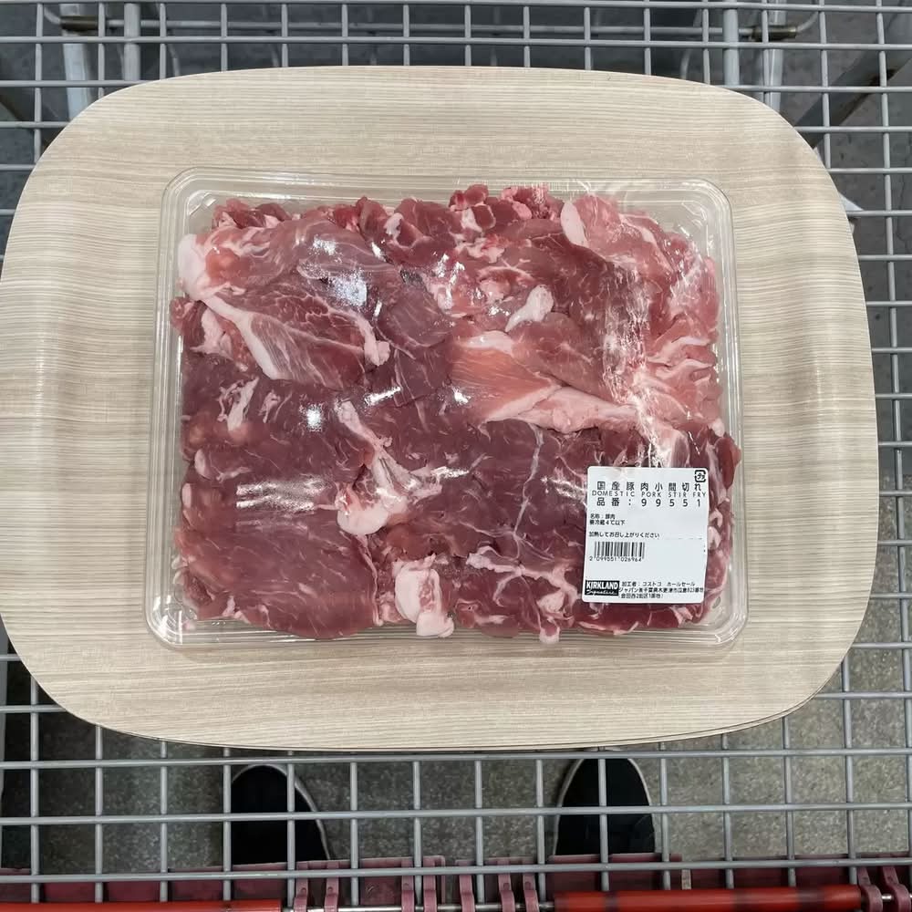 カークランドシグネチャー国産チルド豚肉小間切れ(モモ60％　ウデ40％)