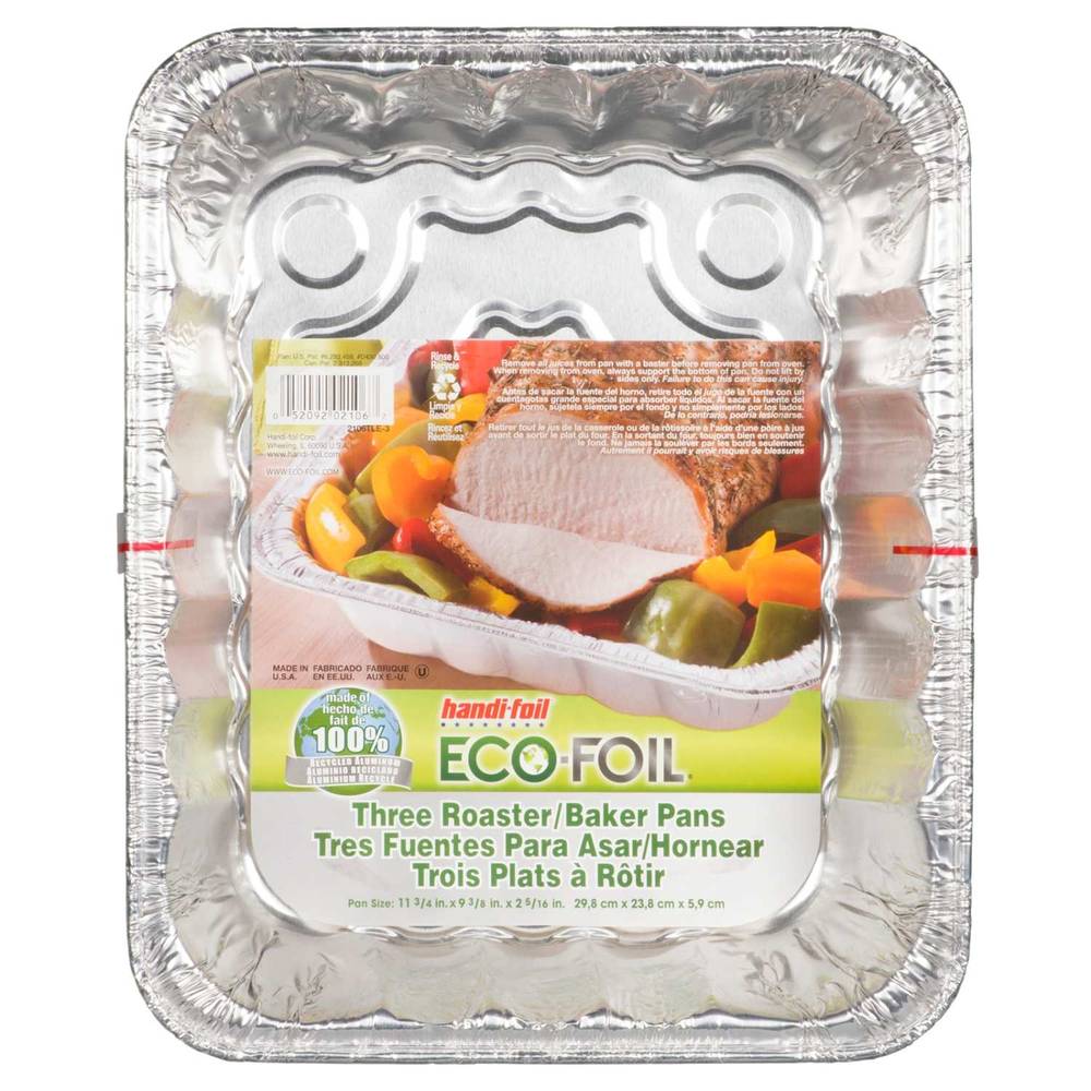 Handi-Foil Eco-Foil Three Roaster/Baker Pans (3 count)