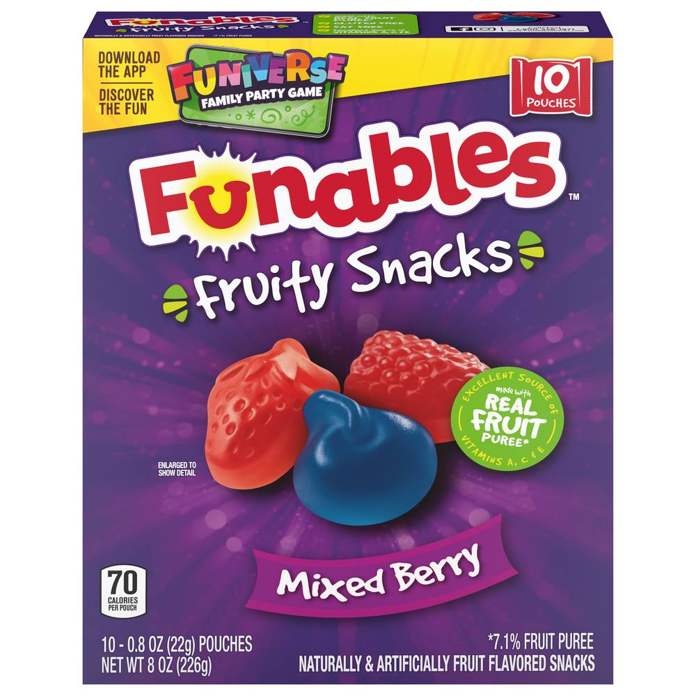 Funables Funiverse Fruit Snacks Pouches ( mixed berry) (10 ct)