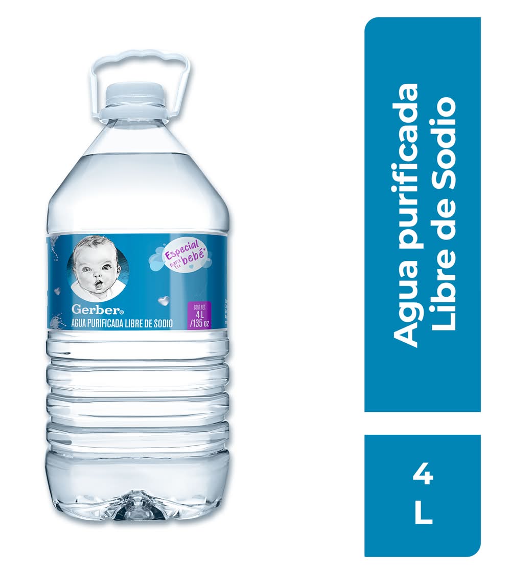 Gerber · Agua purificada libre de sodio (4 L)