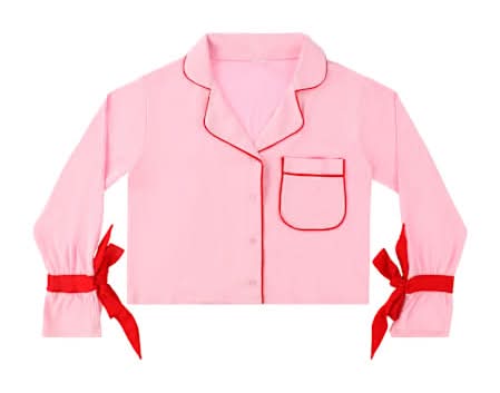 Juniors Pajama Top Large Pink