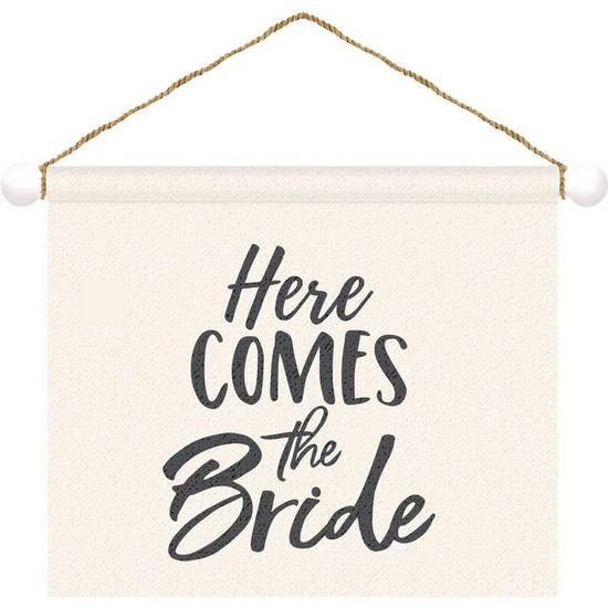 Here Comes the Bride Canvas Sign