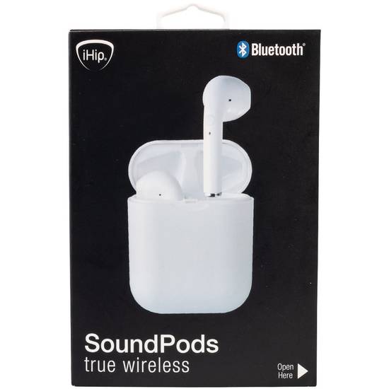 iHip Bluetooth True Wireless SoundPods, White