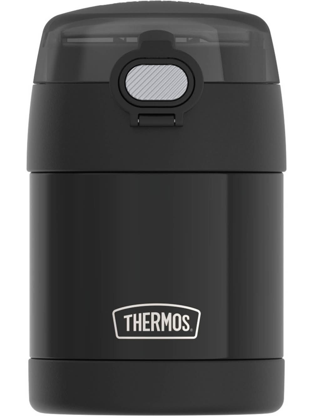 Thermos Funtainer Stainless Steel Food Jar With Spoon 10 oz Capacity, Black