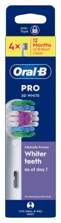Oral-B Pro 3d White Toothbrush Heads (4 pack)