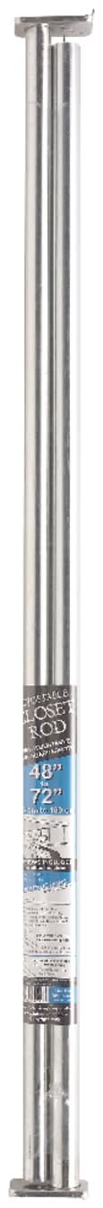 John Sterling Pro 72 In. L X 1 In. D Adjustable Platinum Steel Closet Rod