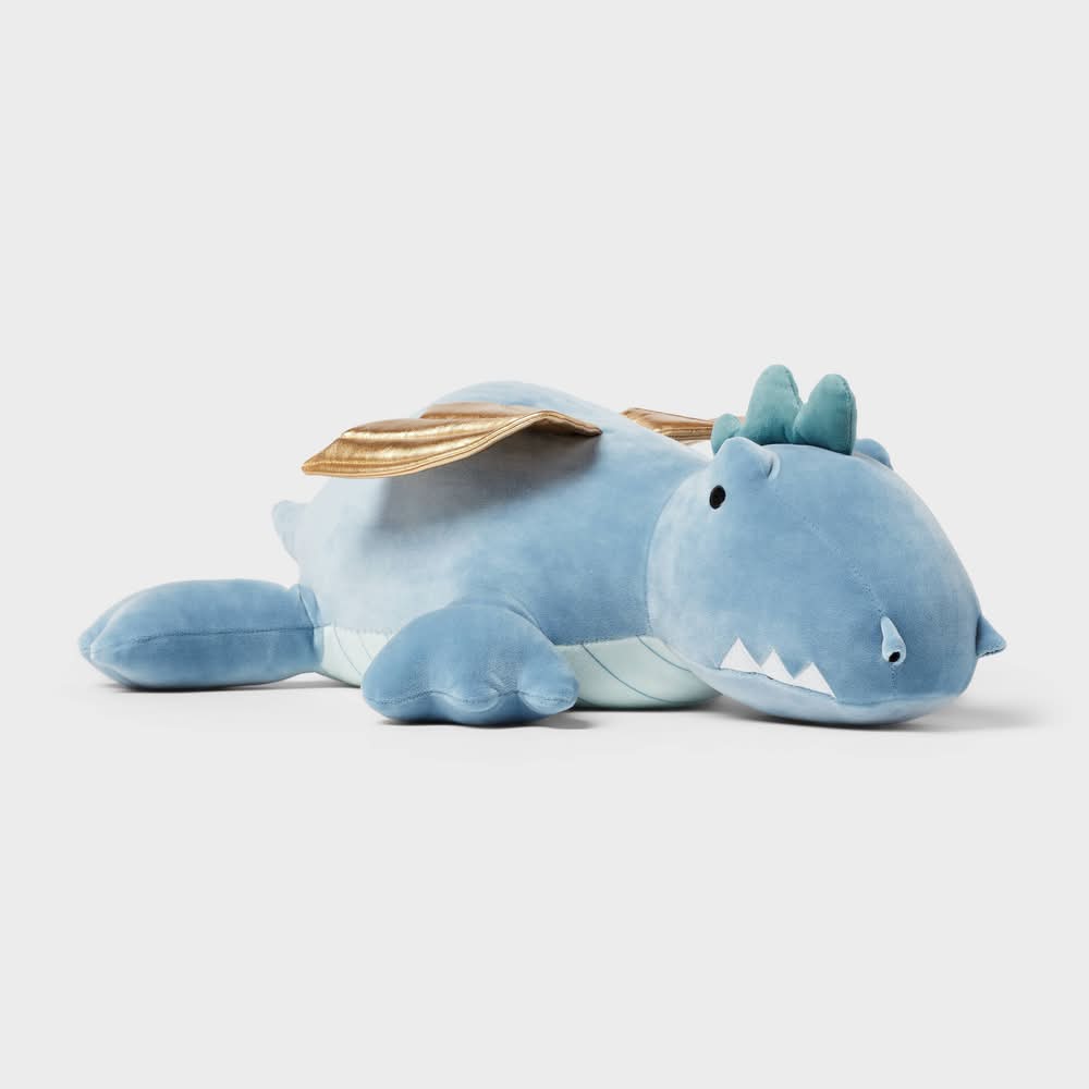 Pillowfort Dragon Weighted Plush Kids' Throw Pillow, Blue