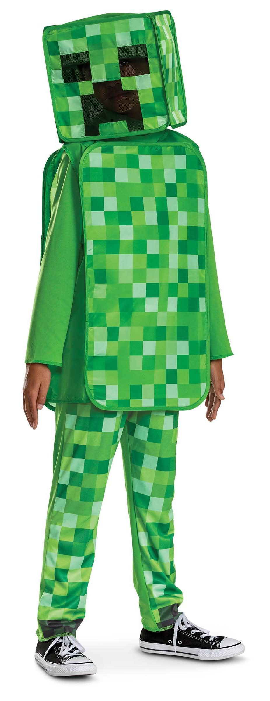 Minecraft Creeper Kids' Classic Costume Suit Green S (4-6)