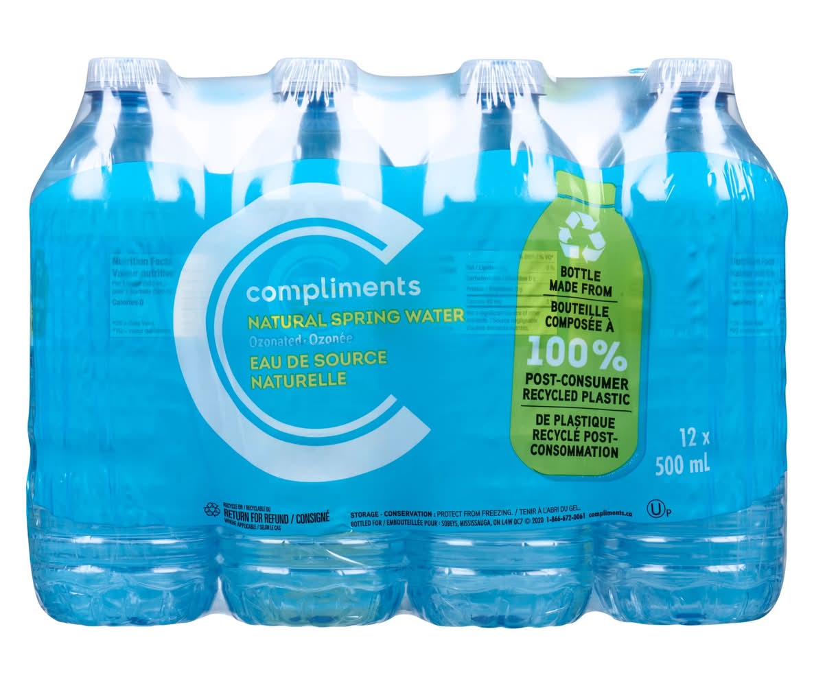 Compliments Natural Spring Water Ozonated (12 x 500 ml)