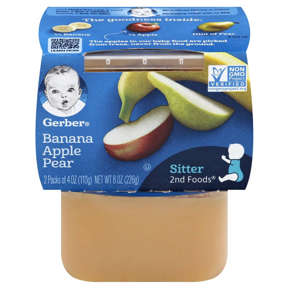 Gerber Natural For Baby 2nd Foods Wonderfoods Banana Apple Pear Baby Food (2 ct)