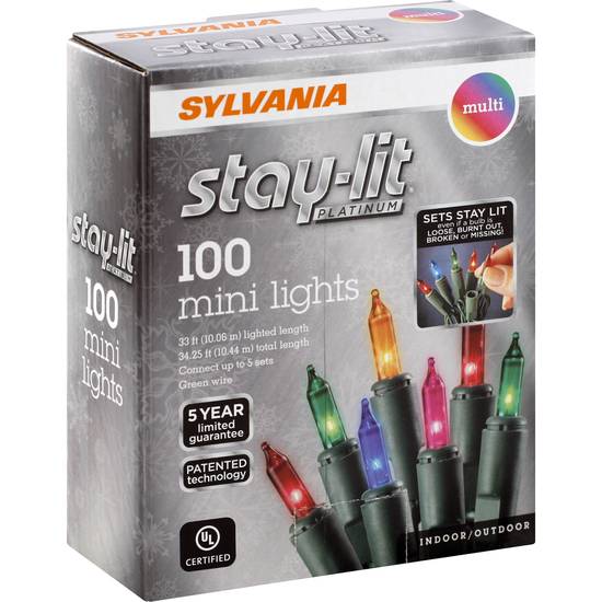 Sylvania Stay-Lit Platinum Multi Color Mini Lights (100 ct)