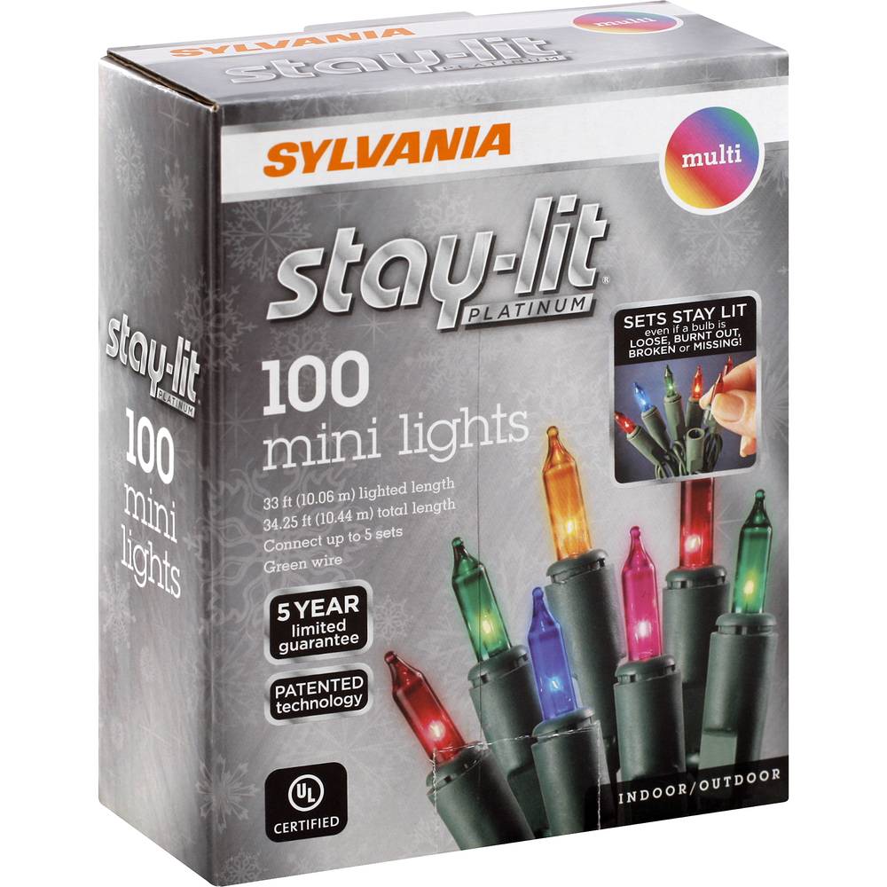 Sylvania Stay-Lit Platinum Multi Color Mini Lights