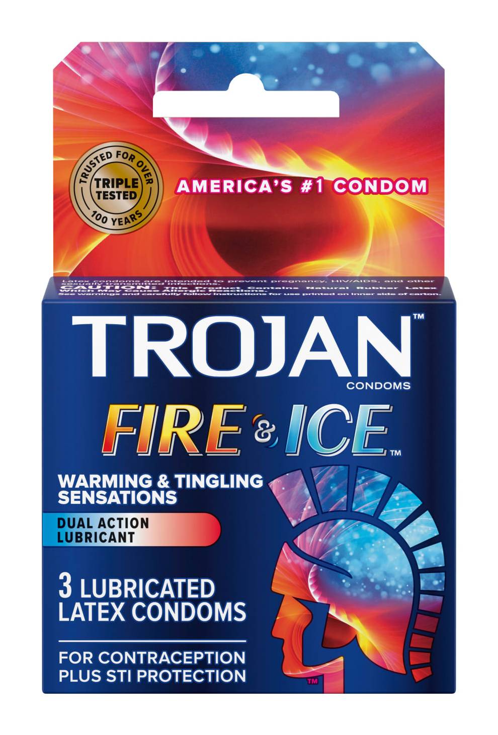 Trojan Fire & Ice Lubricated Latex Condoms (1.1 oz, 3 ct)