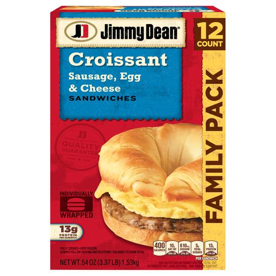 Jimmy Dean Croissant Sausage Egg and Cheese Sandwiches (12 ct)