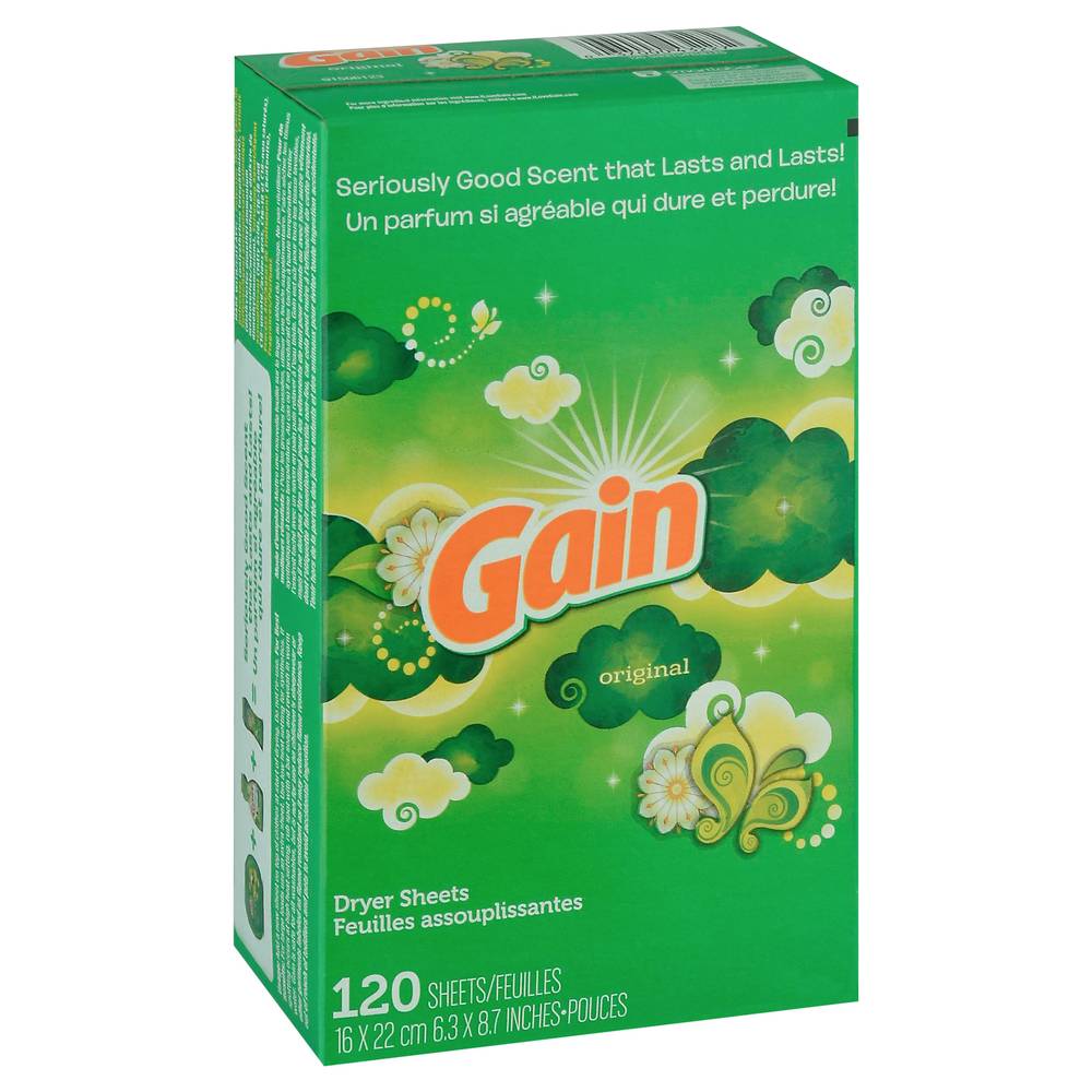 Gain Dryer Sheets Original Scent (120 ct)