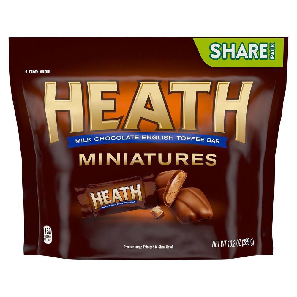 Heath English Toffee Bar, Milk Chocolate, Miniatures, Share Pack 10.2 Oz