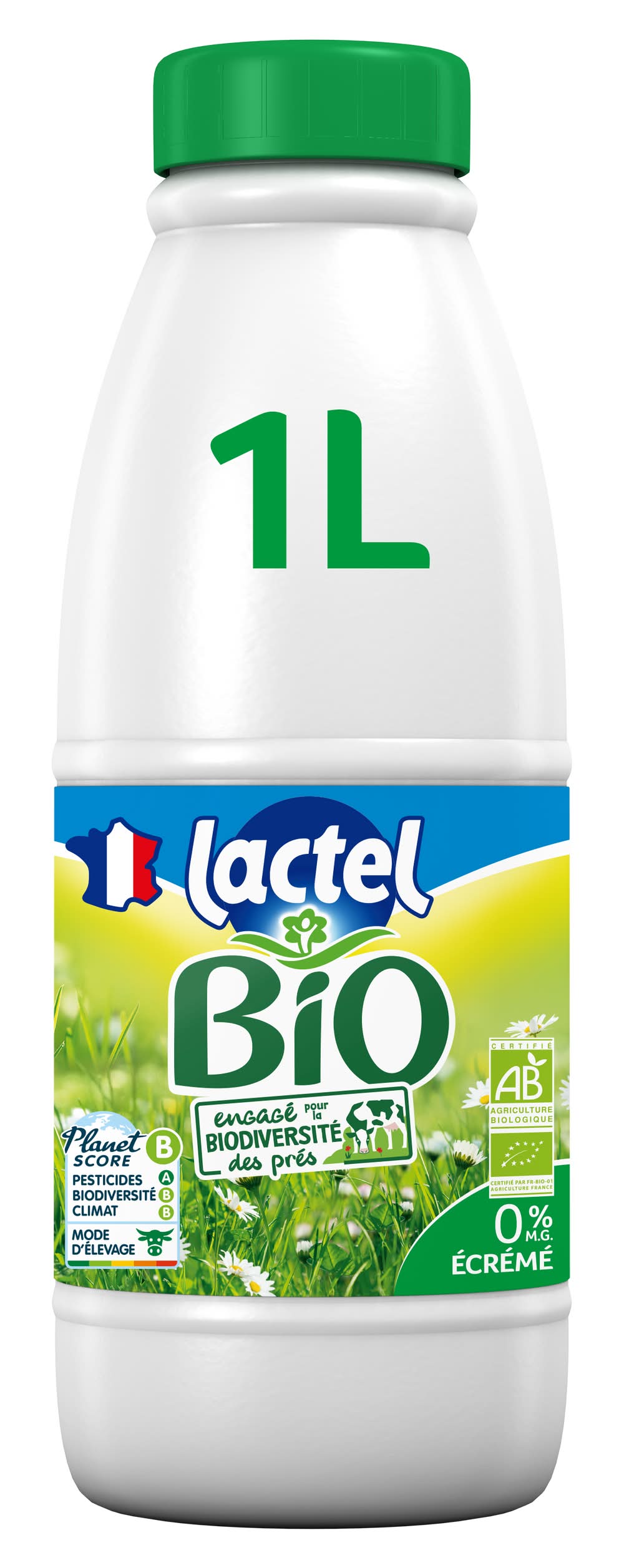 Lactel - Lait bio écrémé (1L)