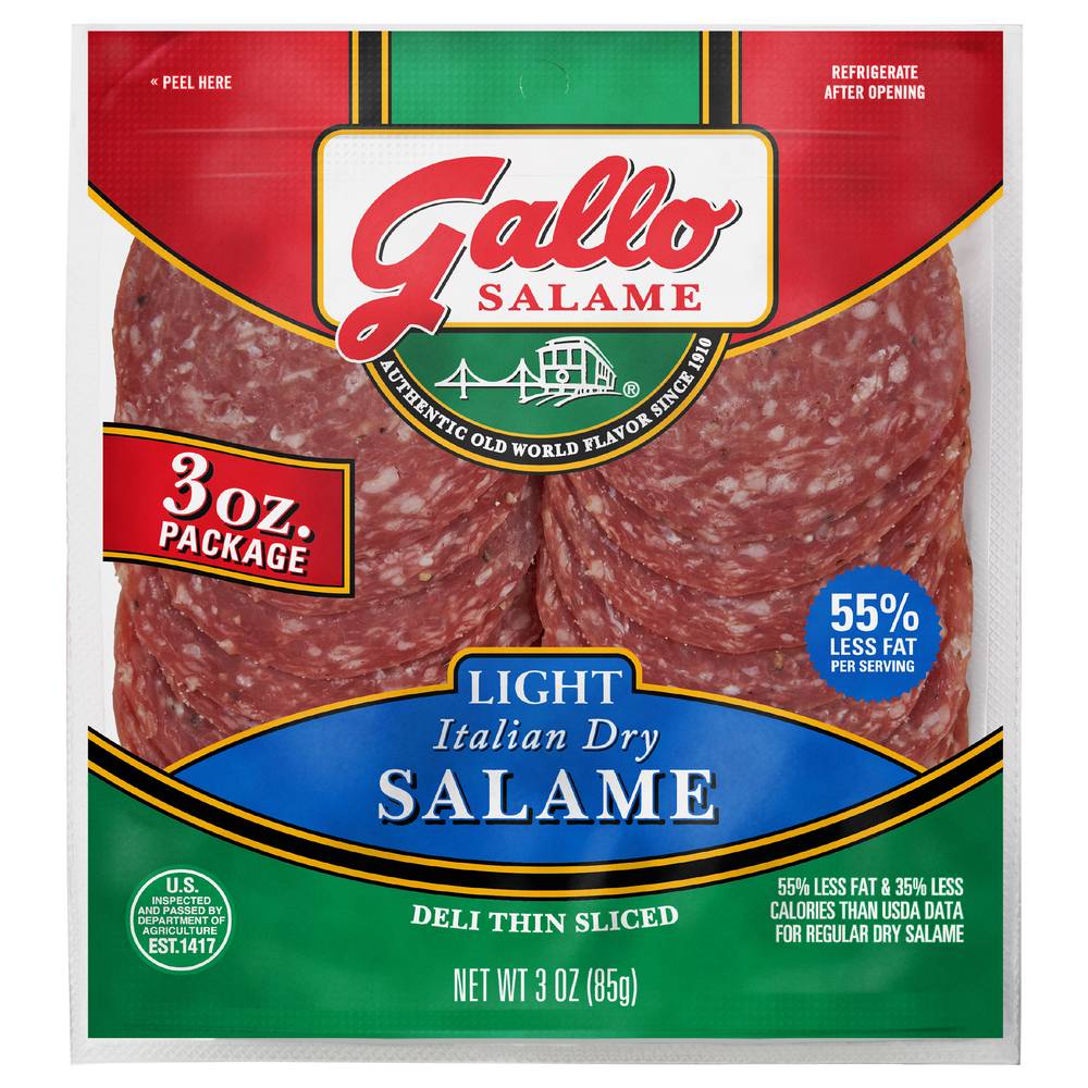 Gallo Salame Salame, Italian Dry, Light, Deli Thin Sliced 3 Oz