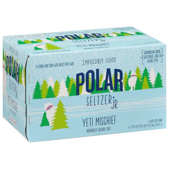 Polar Seltzer Jr Yeti Mischief Sparkling Water (6ct, 7.5 fl oz)