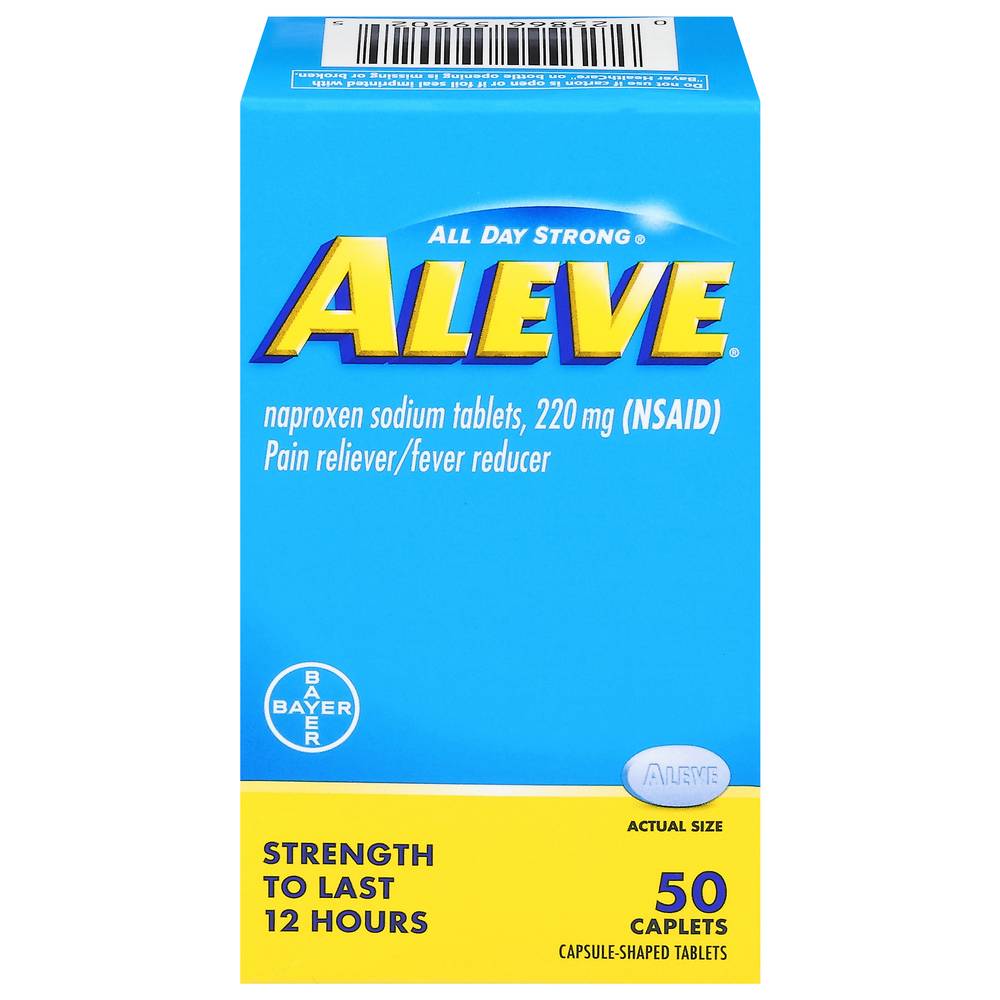 Aleve All Day Strong 220 mg Pain Reliever Fever Reducer Caplets