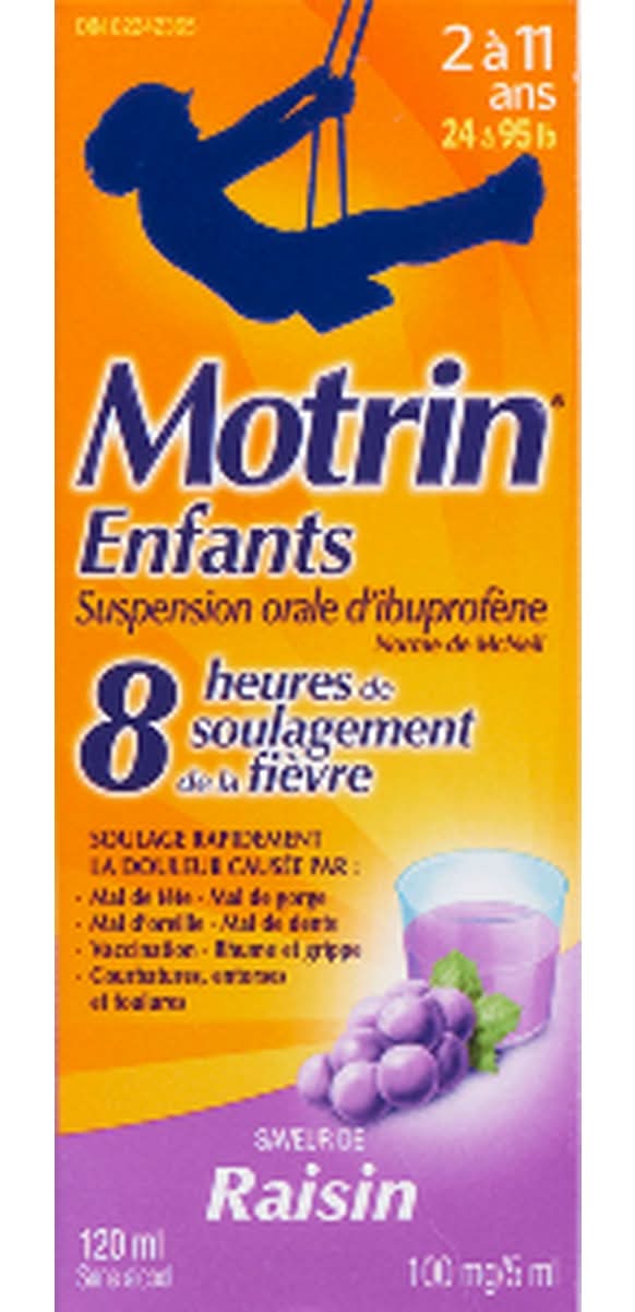 Motrin Ibuprofen Child Oral Suspension, Grape (120 ml)