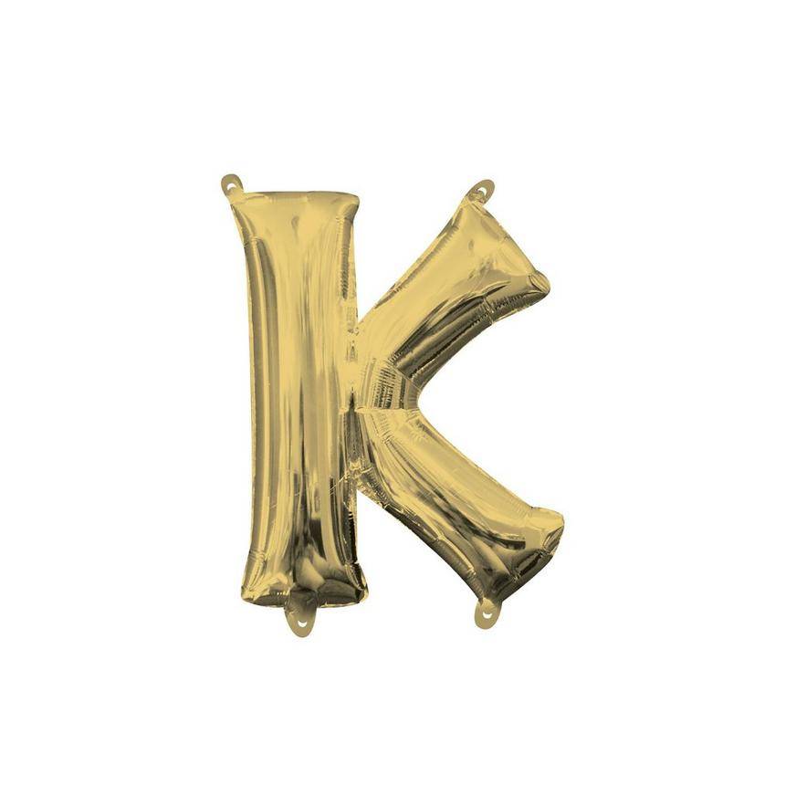 Uninflated 13in Air-Filled White Gold Letter Balloon (K)