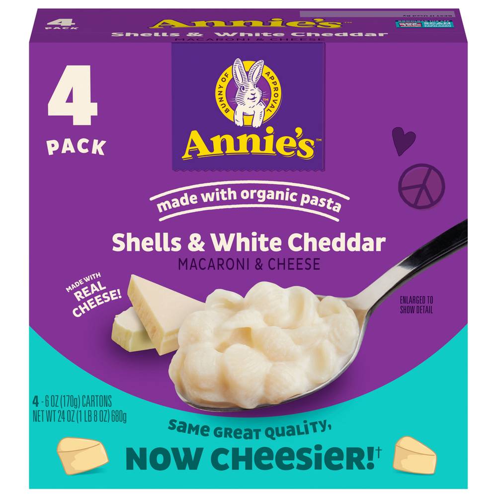 Annie's Shells & White Cheddar Macaroni & Cheese Pasta (4 ct)