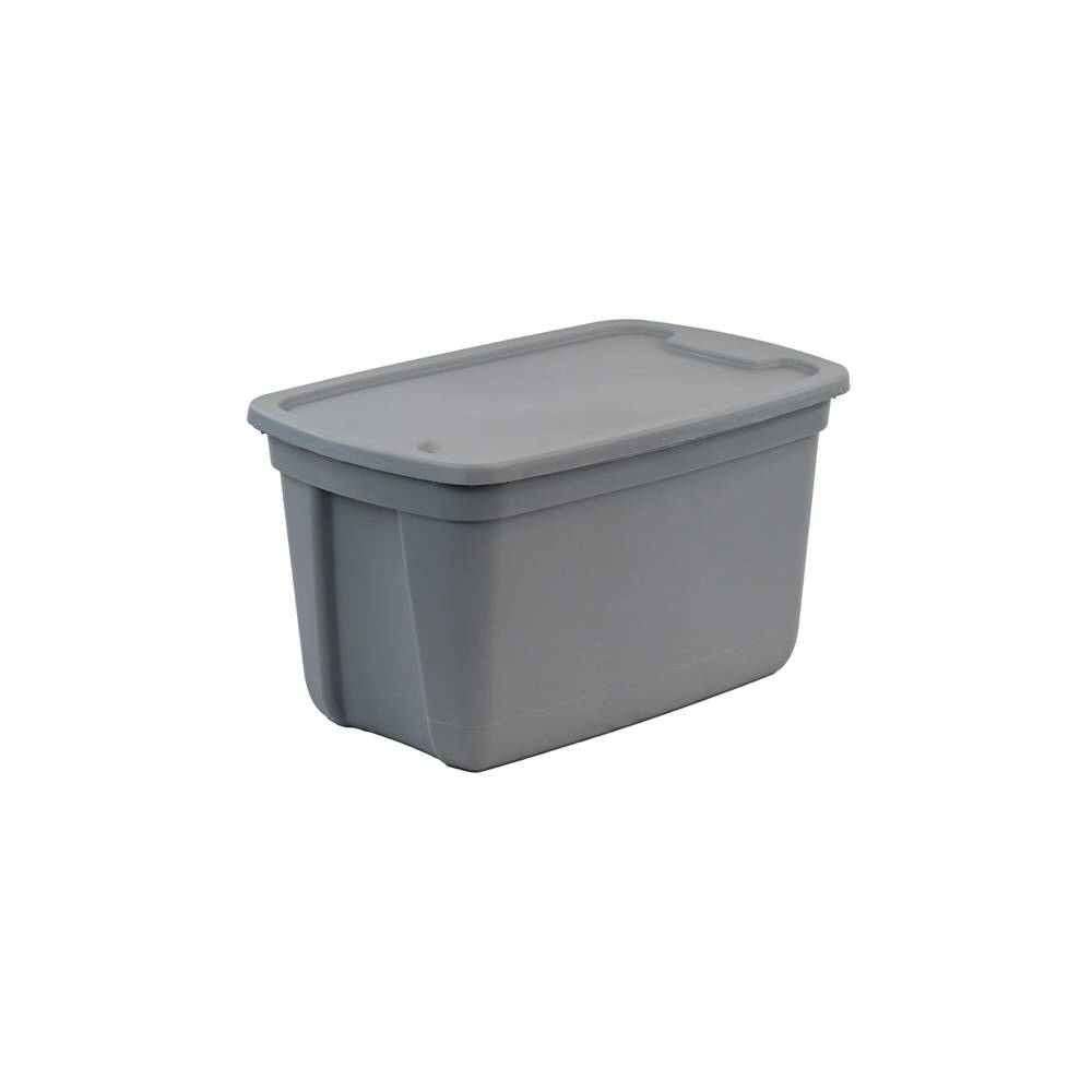 Project Source Medium 18-Gallons (72-Quart) Gray Heavy Duty Tote with Standard Snap Lid | 831516