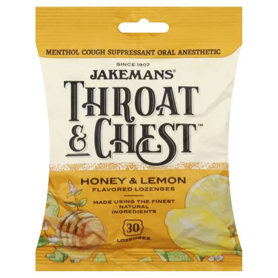 Jakemans Honey & Lemon Throat & Chest Cough Suppressant (30 ct)