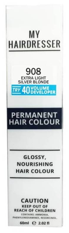 My Hairdresser Permanent Hair Colour Extra Light Silver Blonde 908
