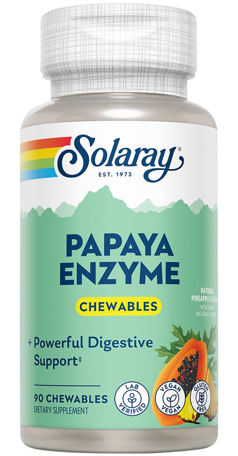Papaya Enzyme Chewables For Digestive Support - Pineapple (90 Chewables)