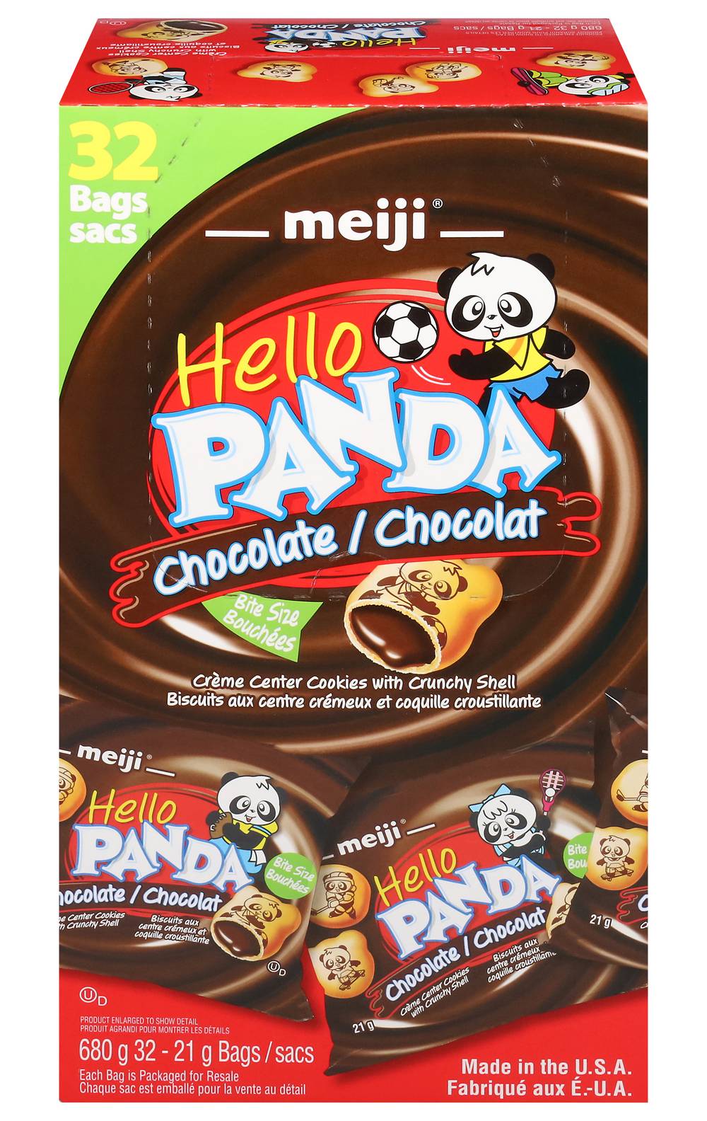 Meiji Hello Panda Creme Filled Cookies, Chocolate (32 x 0.74 oz)