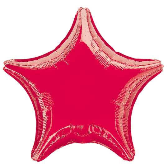Inflated Star Foil Balloon, Red