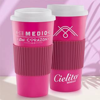 Vaso reusable rosa