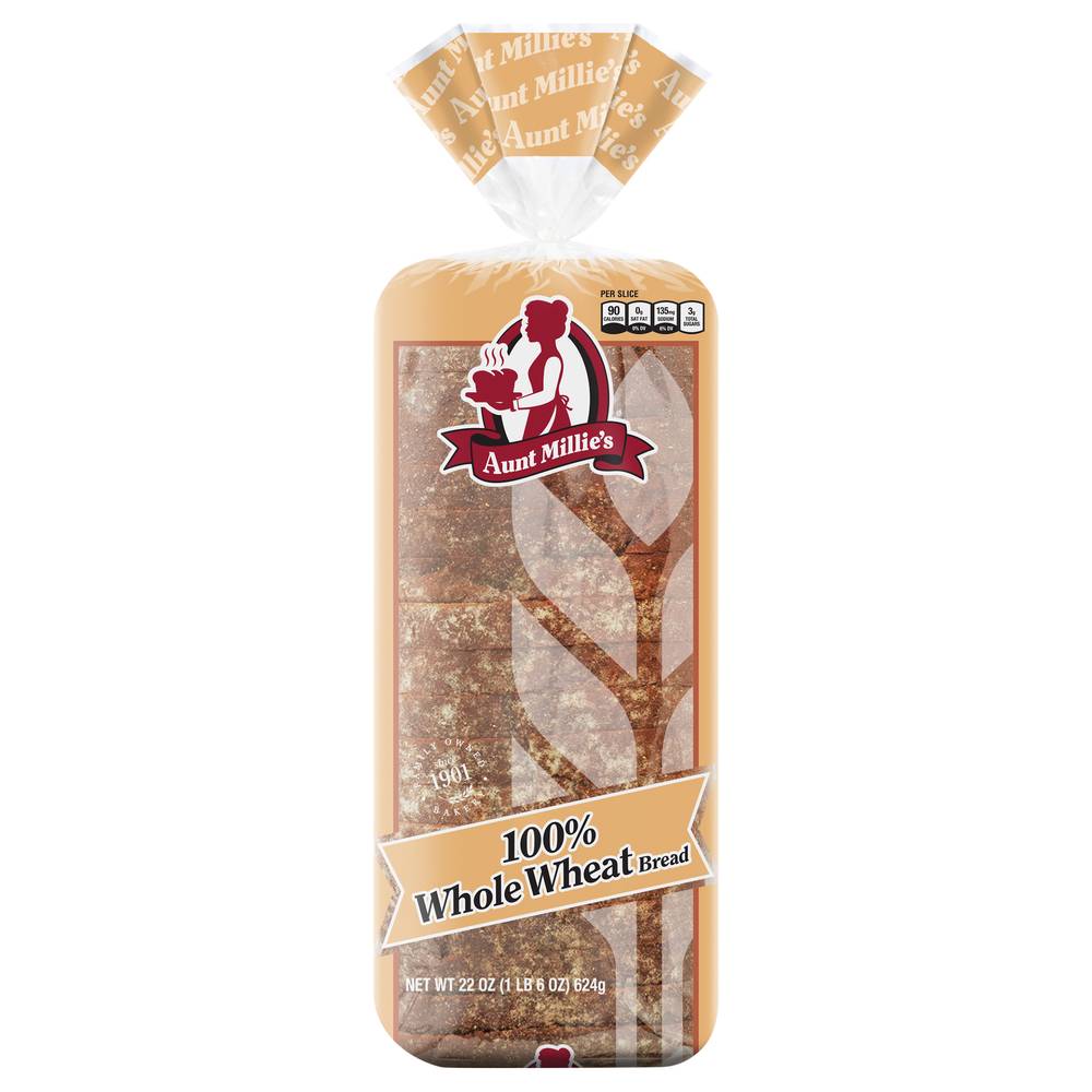 Aunt Millie's Homestyle 100% Whole Wheat Bread (1.5 lbs)